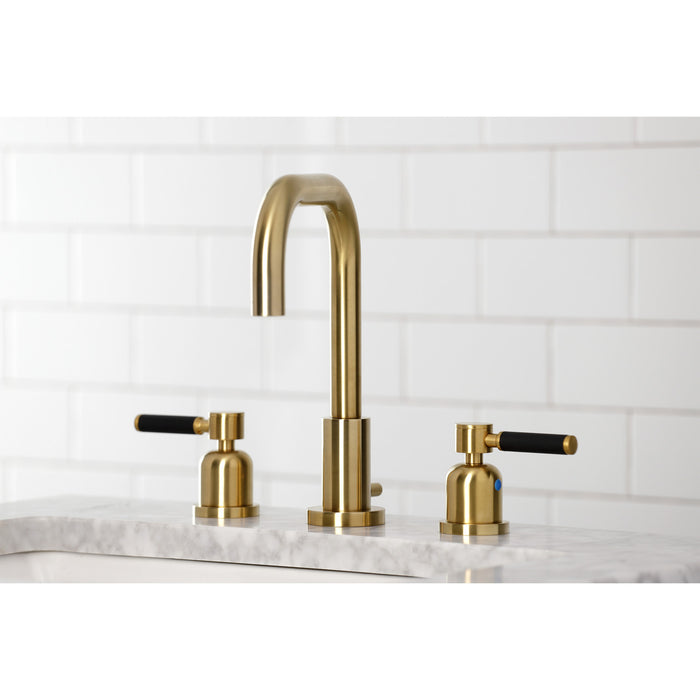 Kingston Sona FSC8933DKL - Kaiser Widespread Bathroom Faucet with Brass Pop-Up, Brushed Brass