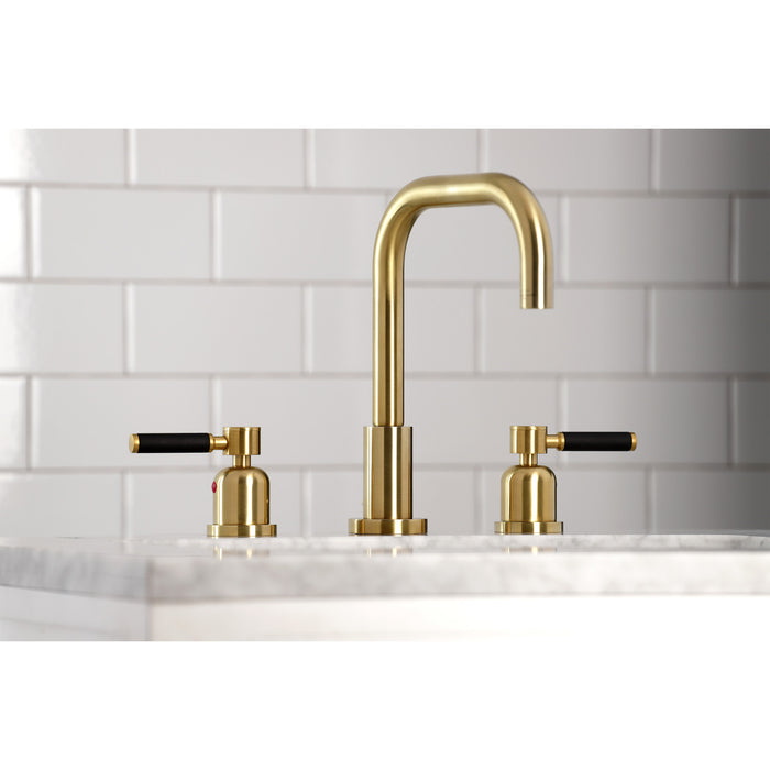 Kingston Sona FSC8933DKL - Kaiser Widespread Bathroom Faucet with Brass Pop-Up, Brushed Brass