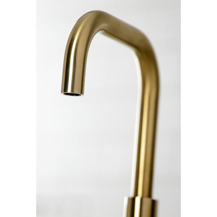 Kingston Tulare FSC8933DPL - Paris Two-Handle 3-Hole Deck Mount Widespread Bathroom Faucet with Brass Pop-Up, Brushed Brass