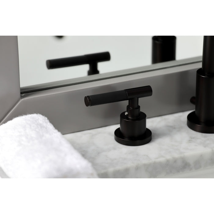 Kingston Sona FSC8935CKL - Kaiser Two-Handle 3-Hole Deck Mount Widespread Bathroom Faucet with Brass Pop-Up, Oil Rubbed Bronze