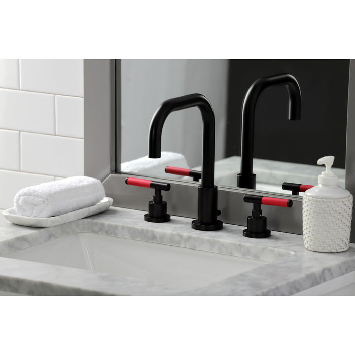 Kingston Sona FSC8935CKL - Kaiser Two-Handle 3-Hole Deck Mount Widespread Bathroom Faucet with Brass Pop-Up, Oil Rubbed Bronze
