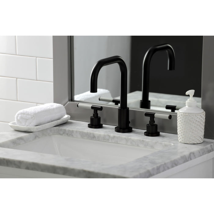 Kingston Sona FSC8935CKL - Kaiser Two-Handle 3-Hole Deck Mount Widespread Bathroom Faucet with Brass Pop-Up, Oil Rubbed Bronze