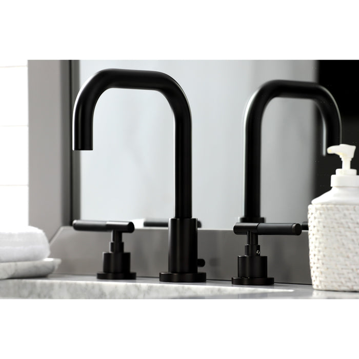 Kingston Sona FSC8935CKL - Kaiser Two-Handle 3-Hole Deck Mount Widespread Bathroom Faucet with Brass Pop-Up, Oil Rubbed Bronze