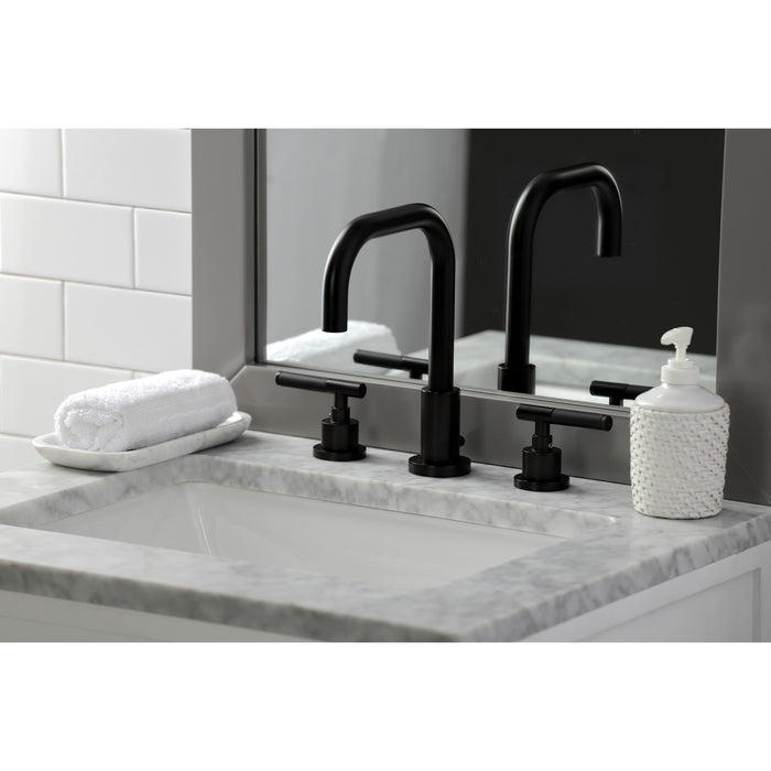 Kingston Sona FSC8935CKL - Kaiser Two-Handle 3-Hole Deck Mount Widespread Bathroom Faucet with Brass Pop-Up, Oil Rubbed Bronze