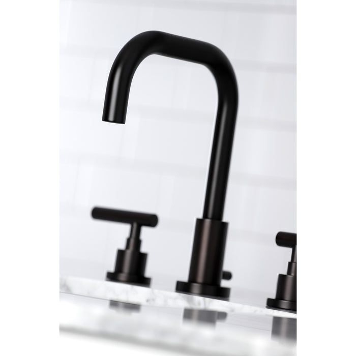 Kingston Sona FSC8935CML - Manhattan Two-Handle 3-Hole Deck Mount Widespread Bathroom Faucet with Brass Pop-Up, Oil Rubbed Bronze