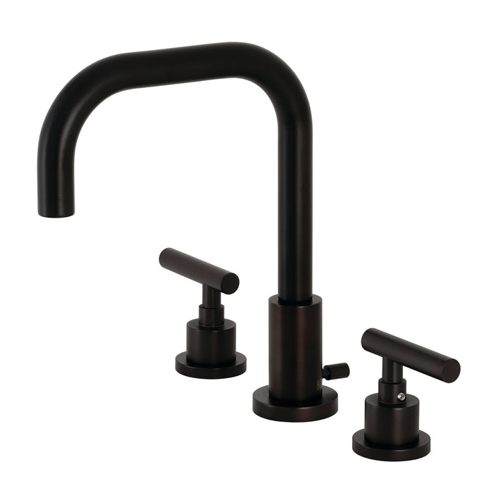 Kingston Sona FSC8935CML - Manhattan Two-Handle 3-Hole Deck Mount Widespread Bathroom Faucet with Brass Pop-Up, Oil Rubbed Bronze