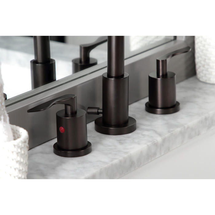 Serena FSC8935SVL Two-Handle 3-Hole Deck Mount Widespread Bathroom Faucet with Pop-Up Drain, Oil Rubbed Bronze