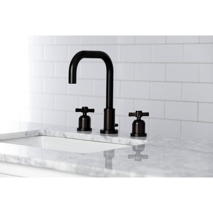 Kingston Sona FSC8935ZX - Millennium Two-Handle 3-Hole Deck Mount Widespread Bathroom Faucet with Brass Pop-Up, Oil Rubbed Bronze
