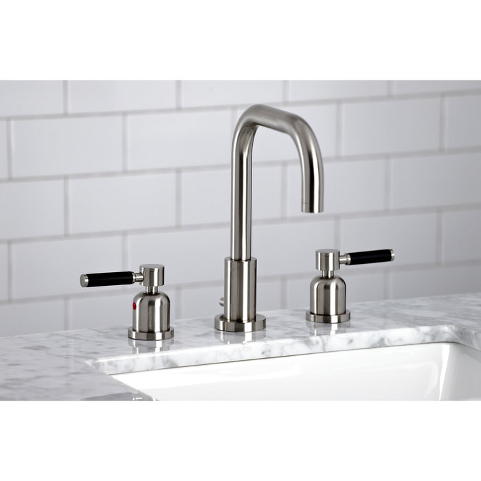 Kingston Sona FSC8938DKL - Kaiser Widespread Bathroom Faucet with Brass Pop-Up, Brushed Nickel