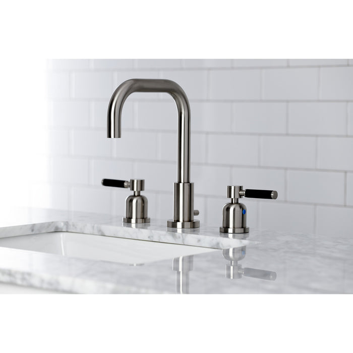 Kingston Sona FSC8938DKL - Kaiser Widespread Bathroom Faucet with Brass Pop-Up, Brushed Nickel