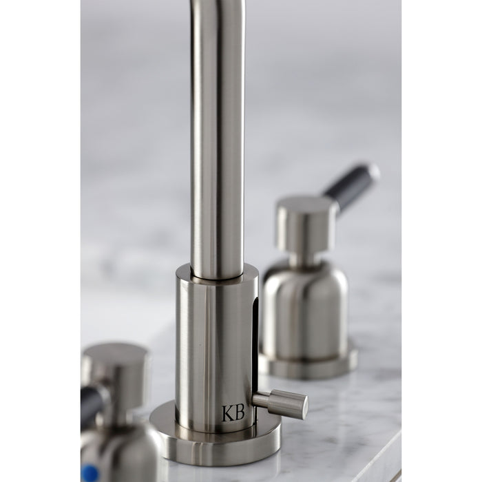 Kingston Sona FSC8938DKL - Kaiser Widespread Bathroom Faucet with Brass Pop-Up, Brushed Nickel