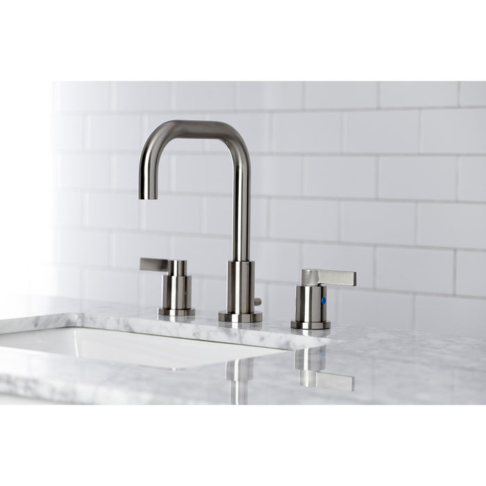 Kingston Sona FSC8938NDL - NuvoFusion Two-Handle 3-Hole Deck Mount Widespread Bathroom Faucet with Brass Pop-Up, Brushed Nickel