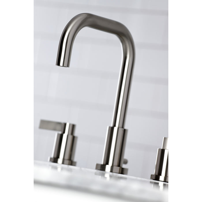 Kingston Sona FSC8938NDL - NuvoFusion Two-Handle 3-Hole Deck Mount Widespread Bathroom Faucet with Brass Pop-Up, Brushed Nickel