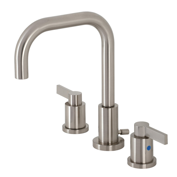 Kingston Sona FSC8938NDL - NuvoFusion Two-Handle 3-Hole Deck Mount Widespread Bathroom Faucet with Brass Pop-Up, Brushed Nickel