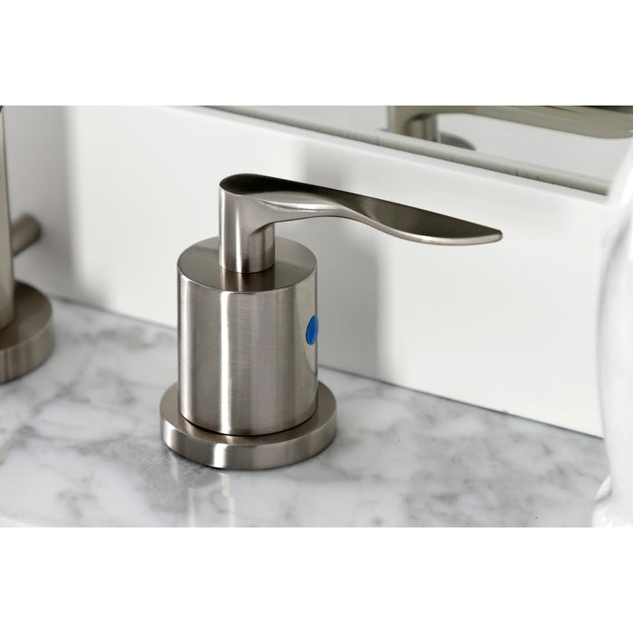 Serena FSC8938SVL Two-Handle 3-Hole Deck Mount Widespread Bathroom Faucet with Pop-Up Drain, Brushed Nickel