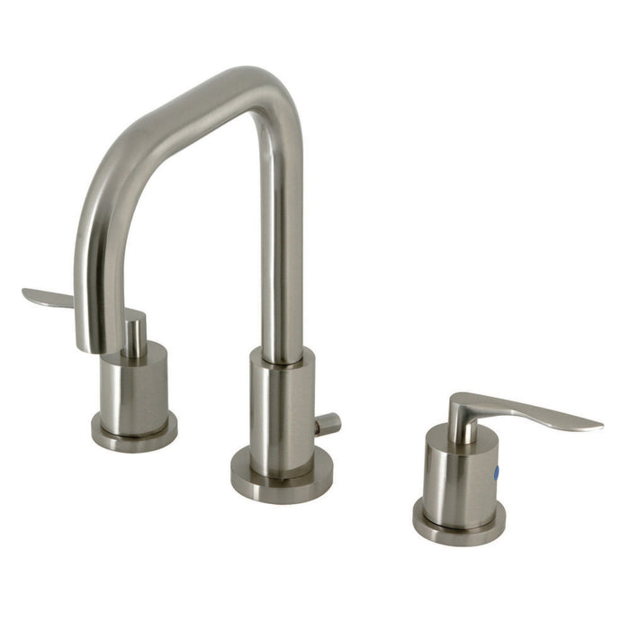 Serena FSC8938SVL Two-Handle 3-Hole Deck Mount Widespread Bathroom Faucet with Pop-Up Drain, Brushed Nickel