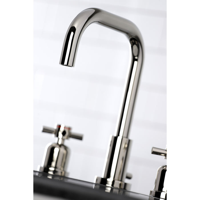 Kingston Sona FSC8939DX - Concord Two-Handle 3-Hole Deck Mount Widespread Bathroom Faucet with Brass Pop-Up, Polished Nickel