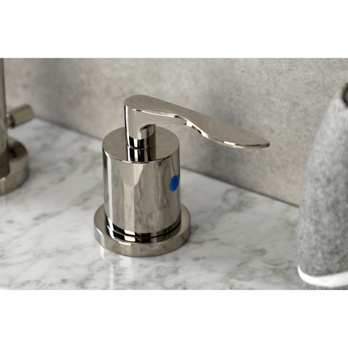 Serena FSC8939SVL Two-Handle 3-Hole Deck Mount Widespread Bathroom Faucet with Pop-Up Drain, Polished Nickel