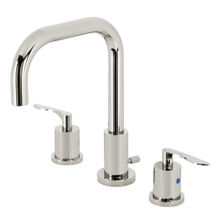 Serena FSC8939SVL Two-Handle 3-Hole Deck Mount Widespread Bathroom Faucet with Pop-Up Drain, Polished Nickel