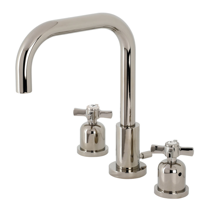 Kingston Sona FSC8939ZX - Millennium Two-Handle 3-Hole Deck Mount Widespread Bathroom Faucet with Brass Pop-Up, Polished Nickel