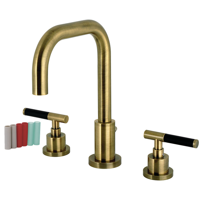 Kingston Sona FSC893CKLAB - Kaiser Widespread Bathroom Faucet with Brass Pop-Up, Antique Brass