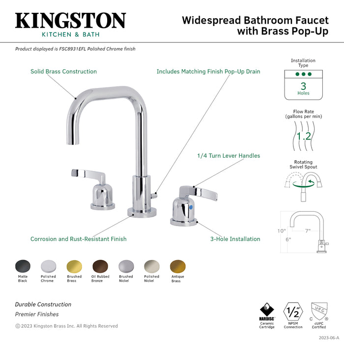Kingston Sona FSC893EFLAB - Centurion Widespread Bathroom Faucet with Brass Pop-Up, Antique Brass