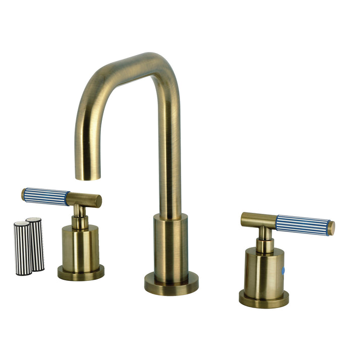 Kingston Sona FSC893KPSAB - Verona Widespread Bathroom Faucet with Brass Pop-Up, Antique Brass
