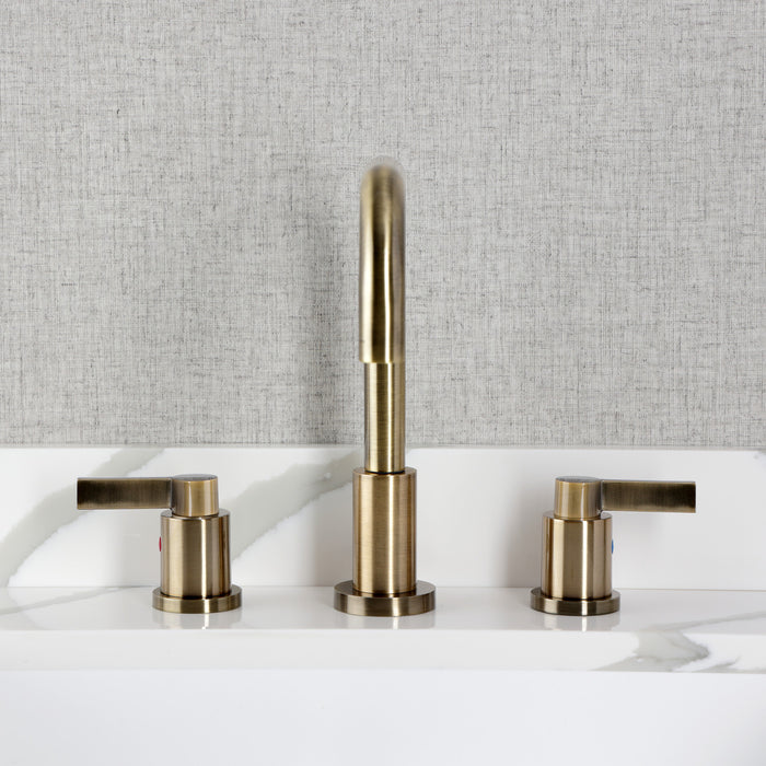 Kingston Sona FSC893NDLAB - NuvoFusion Widespread Bathroom Faucet with Brass Pop-Up, Antique Brass