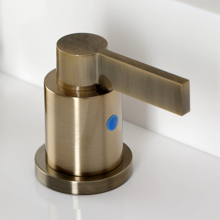 Kingston Sona FSC893NDLAB - NuvoFusion Widespread Bathroom Faucet with Brass Pop-Up, Antique Brass