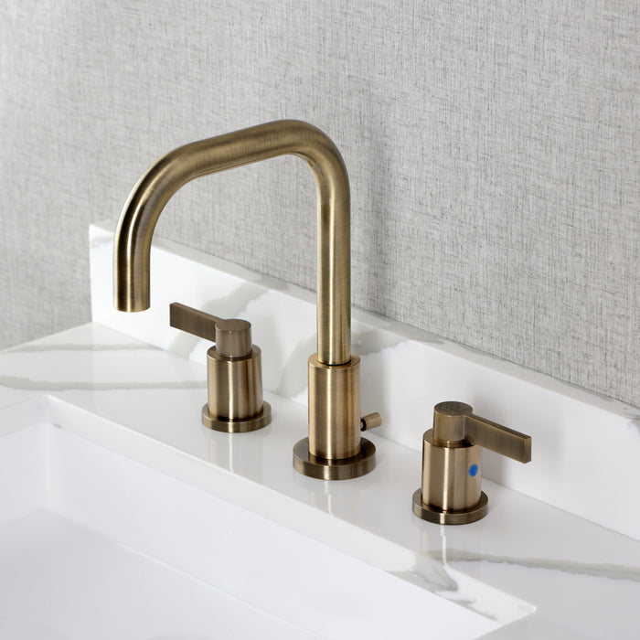 Kingston Sona FSC893NDLAB - NuvoFusion Widespread Bathroom Faucet with Brass Pop-Up, Antique Brass