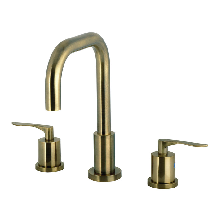 Kingston Tulare FSC893SVLAB - Serena Widespread Bathroom Faucet with Brass Pop-Up, Antique Brass