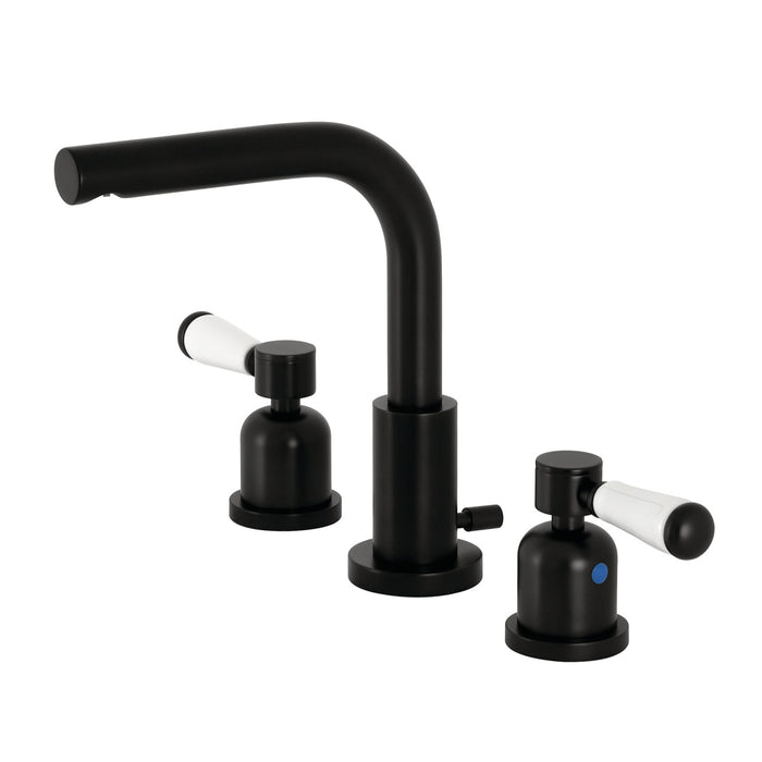 Kingston Tulare FSC8950DPL - Paris Two-Handle 3-Hole Deck Mount Widespread Bathroom Faucet with Brass Pop-Up, Matte Black
