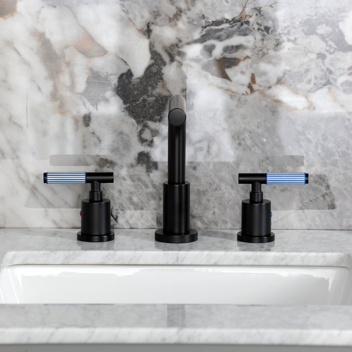 Kingston Sona FSC8950KPS - Verona Widespread Bathroom Faucet with Brass Pop-Up, Matte Black
