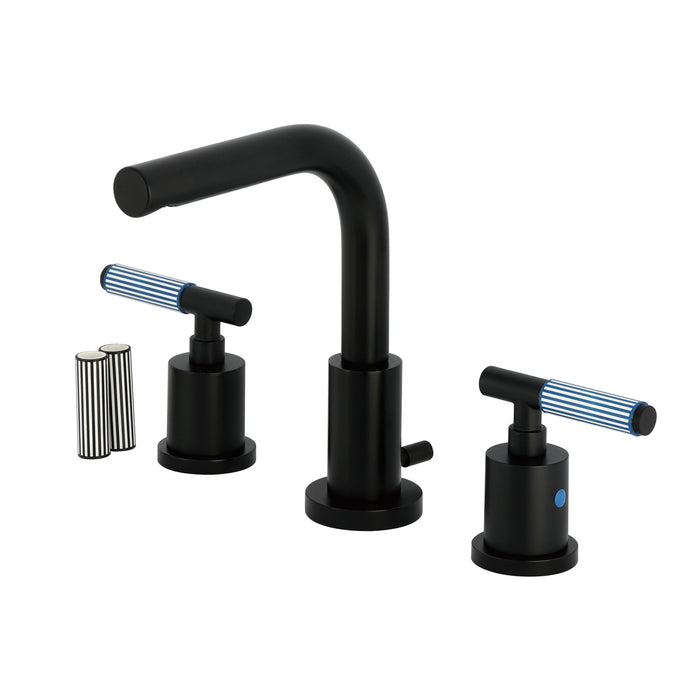 Kingston Sona FSC8950KPS - Verona Widespread Bathroom Faucet with Brass Pop-Up, Matte Black
