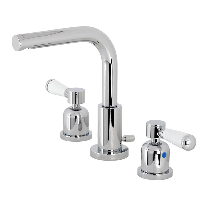 Kingston Tulare FSC8951DPL - Paris Two-Handle 3-Hole Deck Mount Widespread Bathroom Faucet with Brass Pop-Up, Polished Chrome