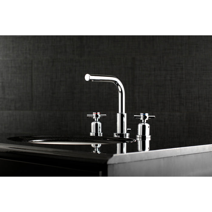Kingston Sona FSC8951DX - Concord Two-Handle 3-Hole Deck Mount Widespread Bathroom Faucet with Brass Pop-Up, Polished Chrome
