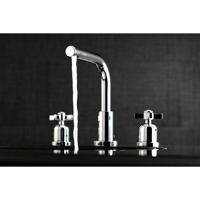 Kingston Tulare FSC8951ZX - Millennium Two-Handle 3-Hole Deck Mount Widespread Bathroom Faucet with Brass Pop-Up, Polished Chrome