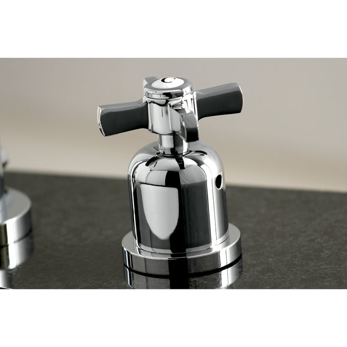 Kingston Tulare FSC8951ZX - Millennium Two-Handle 3-Hole Deck Mount Widespread Bathroom Faucet with Brass Pop-Up, Polished Chrome