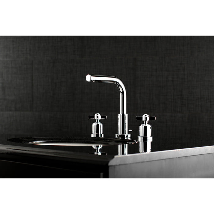 Kingston Tulare FSC8951ZX - Millennium Two-Handle 3-Hole Deck Mount Widespread Bathroom Faucet with Brass Pop-Up, Polished Chrome