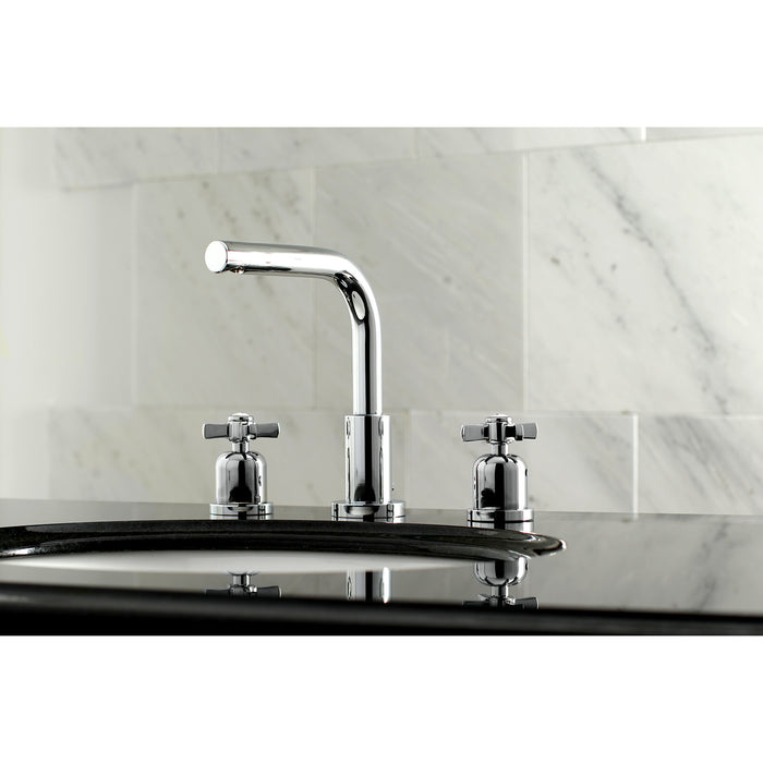 Kingston Tulare FSC8951ZX - Millennium Two-Handle 3-Hole Deck Mount Widespread Bathroom Faucet with Brass Pop-Up, Polished Chrome