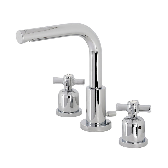 Kingston Tulare FSC8951ZX - Millennium Two-Handle 3-Hole Deck Mount Widespread Bathroom Faucet with Brass Pop-Up, Polished Chrome