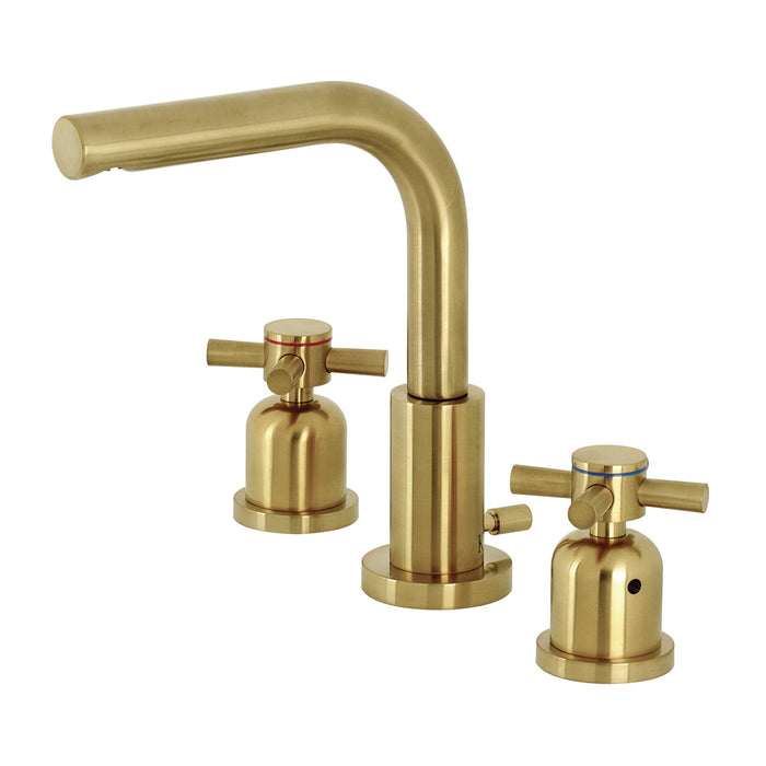 Kingston Sona FSC8953DX - Concord Two-Handle 3-Hole Deck Mount Widespread Bathroom Faucet with Brass Pop-Up, Brushed Brass