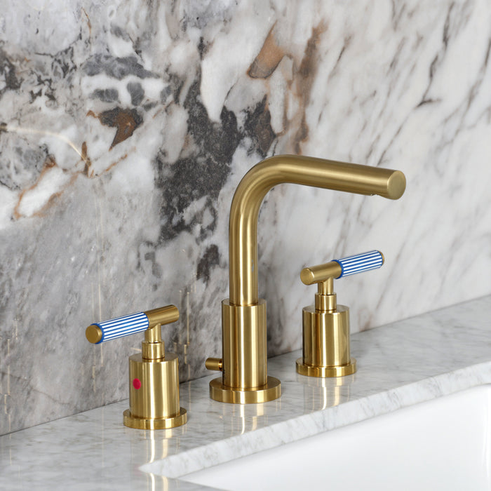 Kingston Sona FSC8953KPS - Verona Widespread Bathroom Faucet with Brass Pop-Up, Brushed Brass