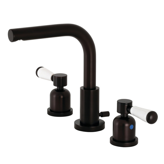 Kingston Tulare FSC8955DPL - Paris Two-Handle 3-Hole Deck Mount Widespread Bathroom Faucet with Brass Pop-Up, Oil Rubbed Bronze