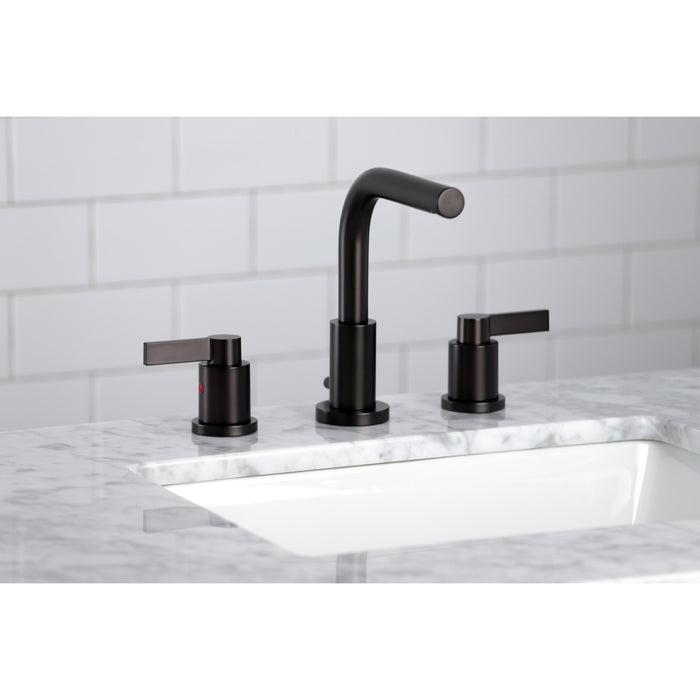 Kingston Sona FSC8955NDL - NuvoFusion Two-Handle 3-Hole Deck Mount Widespread Bathroom Faucet with Brass Pop-Up, Oil Rubbed Bronze