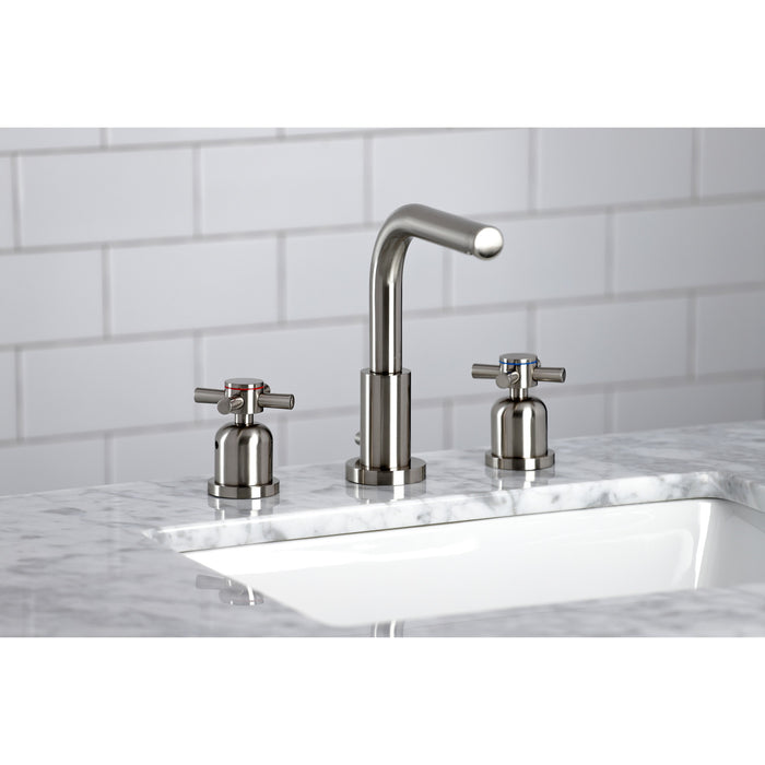 Kingston Sona FSC8958DX - Concord Two-Handle 3-Hole Deck Mount Widespread Bathroom Faucet with Brass Pop-Up, Brushed Nickel