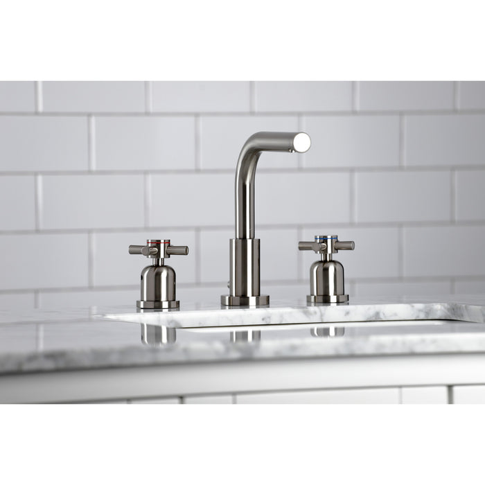 Kingston Sona FSC8958DX - Concord Two-Handle 3-Hole Deck Mount Widespread Bathroom Faucet with Brass Pop-Up, Brushed Nickel