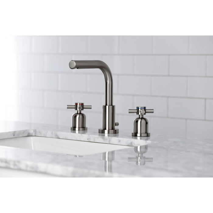 Kingston Sona FSC8958DX - Concord Two-Handle 3-Hole Deck Mount Widespread Bathroom Faucet with Brass Pop-Up, Brushed Nickel