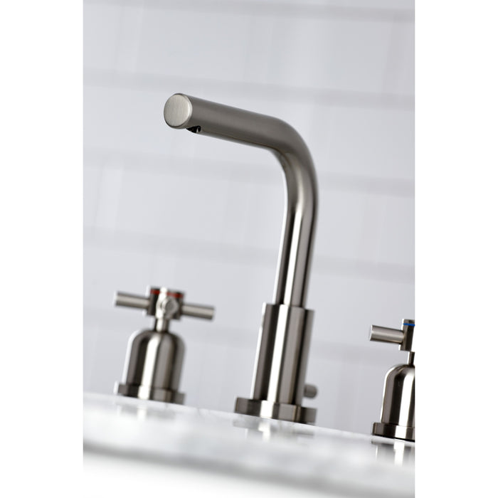 Kingston Sona FSC8958DX - Concord Two-Handle 3-Hole Deck Mount Widespread Bathroom Faucet with Brass Pop-Up, Brushed Nickel