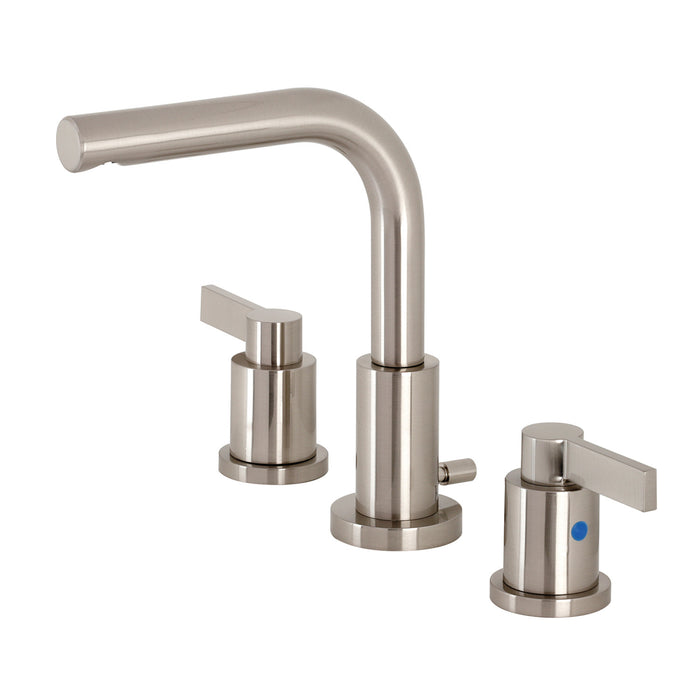 Kingston Sona FSC8958NDL - NuvoFusion Two-Handle 3-Hole Deck Mount Widespread Bathroom Faucet with Brass Pop-Up, Brushed Nickel